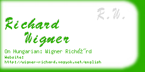 richard wigner business card